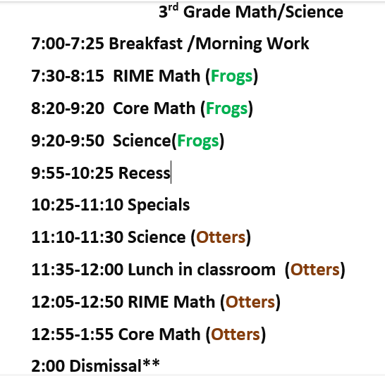 schedule